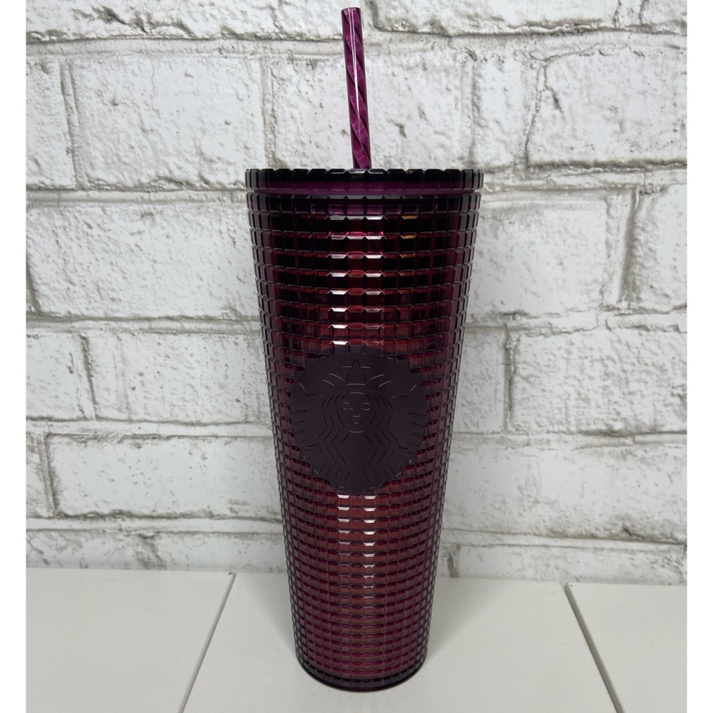 Starbucks Holiday 2020 Maroon Disco Grid Tumbler